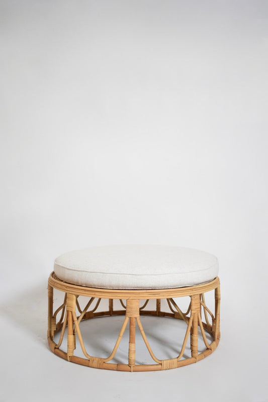 "Arrabida" 90cm rattan pouf stool.