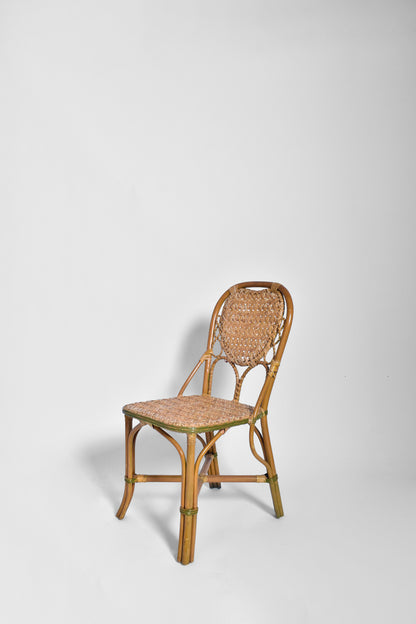 Set of four rattan chairs, 1970s.